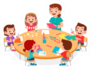 Happy Classroom With Teacher Cartoon Sticker