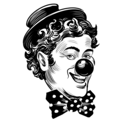 Happy Clown Face Drawing Sticker