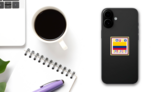 Happy Colombian Independence Day Illustration Sticker on a Phone (New) example