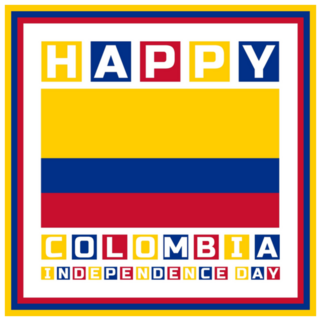 Happy Colombian Independence Day Illustration Sticker