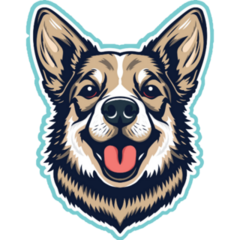 Happy Corgi Dog Head Sticker