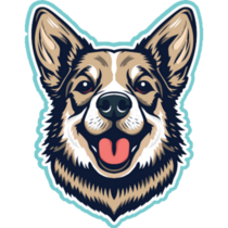 Happy Corgi Dog Head Sticker