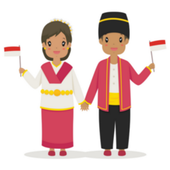 Happy Couple Wearing North Maluku Traditional Dress Sticker