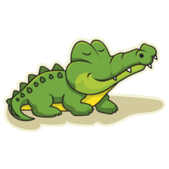 Happy Crocodile Cartoon Sticker