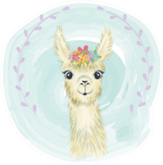 Happy Cute Little Llama Smiling Sticker