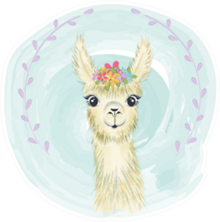 Happy Cute Little Llama Smiling Sticker