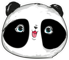 Happy Cute Panda Head Sticker