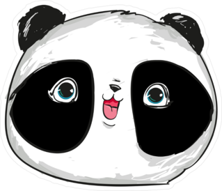 Happy Cute Panda Head Sticker