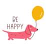 Happy Dachshund Sticker
