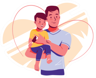 Happy Dad And Baby Son Fathers Day Sticker