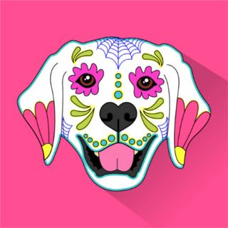 Happy Day Of The Dead Dog Sticker