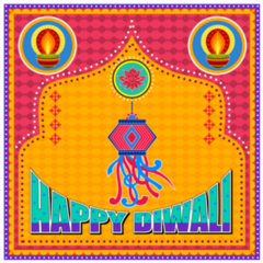 Happy Diwali Indian Festival Greeting Sticker