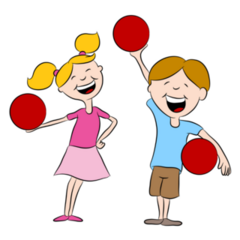 Happy Dodgeball Kids Sticker