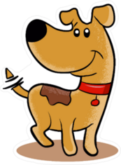 Happy Dog Cartoon Sticker
