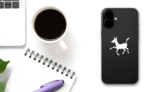 Happy Donkey Mule Sticker on a Phone (New) example