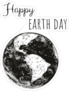 Happy Earth Day Black and White Sticker