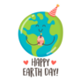 Happy Earth Day Cupcake Sticker