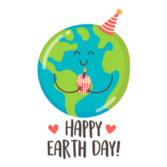 Happy Earth Day Cupcake Sticker