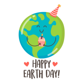 Happy Earth Day Cupcake Sticker