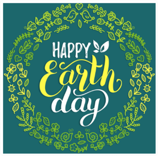 Happy Earth Day Floral Frame Sticker