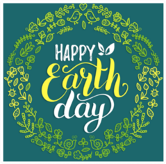Happy Earth Day Floral Frame Sticker