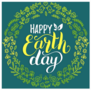 Happy Earth Day Floral Frame Sticker