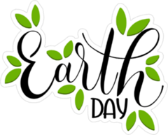 Happy Earth Day Lettering Sticker