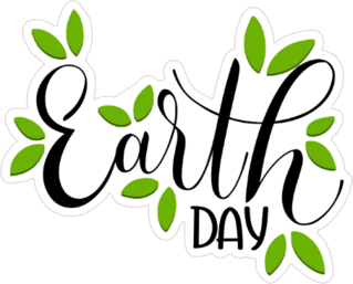 Happy Earth Day Lettering Sticker
