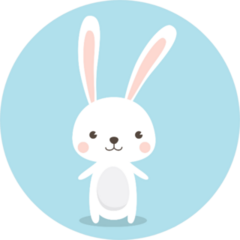 Happy Easter Bunny Blue Sticker