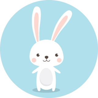 Happy Easter Bunny Blue Sticker