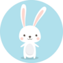 Happy Easter Bunny Blue Sticker
