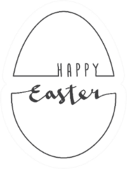 Happy Easter Calligraphic Logo And Egg Shape Outline Stickers