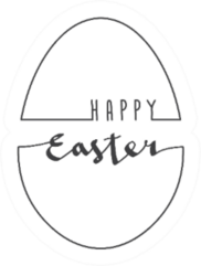 Happy Easter Calligraphic Logo And Egg Shape Outline Stickers