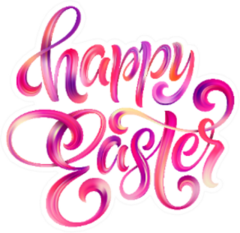 Happy Easter Colorful Paint Lettering Sticker