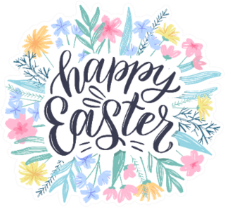 Happy Easter Greeting Card Easter Spring Background Sticker