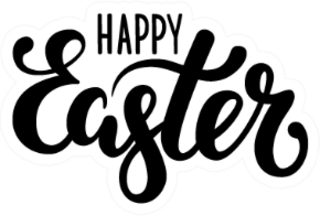 Happy Easter Hand Drawn Calligraphy Brush Pen Sticker