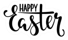 Happy Easter Hand Drawn Calligraphy Sticker