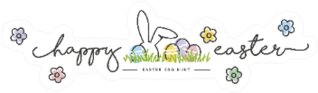 Happy Easter Handwritten Typography Bunny Elements Sticker