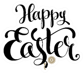 Happy Easter Lettering Flower Sticker