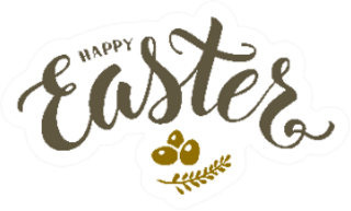 Happy Easter Lettering Illustration Sticker