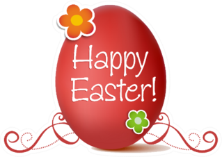 Happy Easter Pink Egg Sticker