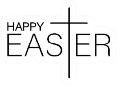 Happy Easter Sign Cross Christian Sticker