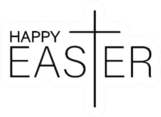 Happy Easter Sign Cross Christian Sticker