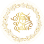 Happy Easter Typography With Gold Wreath Sticker
