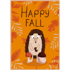 Happy Fall Hedgehog Sticker
