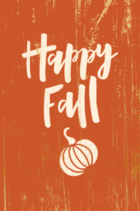 Happy Fall With Pumpkin On Wooden Background Sticker