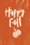 Happy Fall With Pumpkin On Wooden Background Sticker