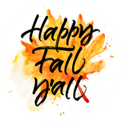 Happy Fall Yall Watercolor Leaf Sticker