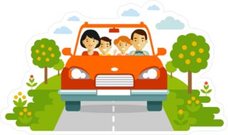 Happy Family Traveling Together Sticker