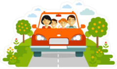 Happy Family Traveling Together Sticker